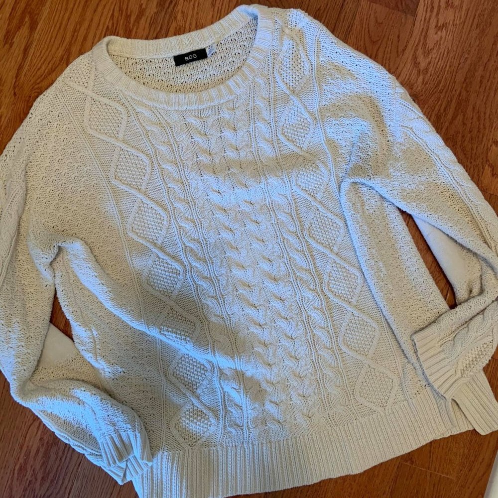 Cozy Cable Knit Cream Sweater